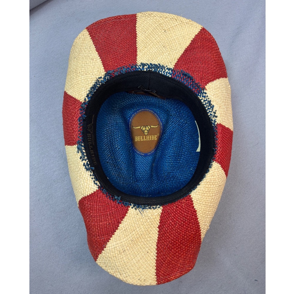Western Bullhide The Patriot Cowboy Hat Medium Red Blue Straw Stars Stripes Flag - Picture 6 of 11